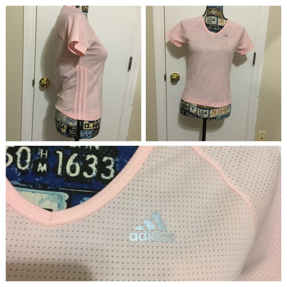 NWOT Adidas Climalite Sport Short Sleeves Pink Tee